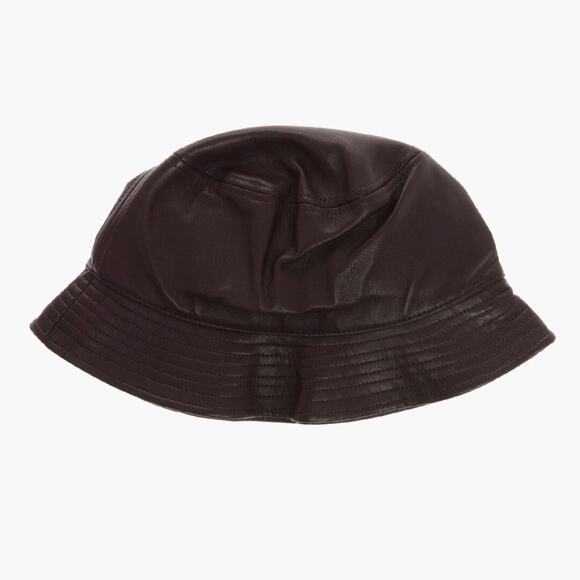 Stand Studio NWT Vida Faux Leather Grained Bucket Hat Burgundy Small main image 7